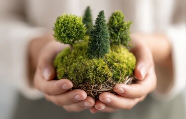 Tiny forest held in hands (1)