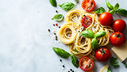 An artful composition of spiralized spaghetti