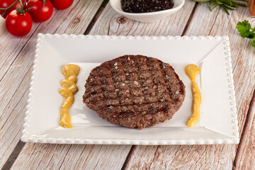 Grilled juicy beef cutlet for burger