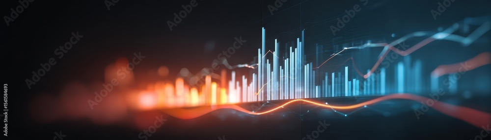 Aufkleber abstract digital representation of data visualization with colorful graphs and lines, symbolizing an
