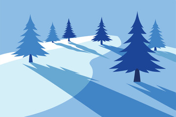 Christmas Tree Shadows on Frosty Morning