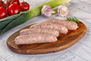 Raw pork sausages for grill