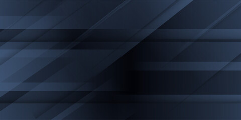 Obraz premium Dark abstract background with diagonal geometric lines and subtle gradients in black and navy tones
