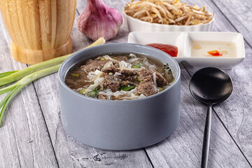 Vietnamese Pho Bo soup with beef