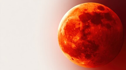 Naklejka premium Stunning view of a blood moon eclipse glowing with deep orange and red hues.
