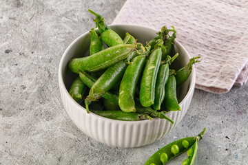 Ripe swwet organic green peas