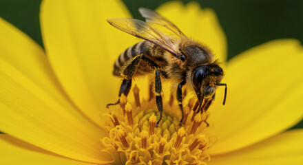 Honeybee Approaching Yellow Flower