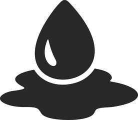 Oil spill solid icon used in fuel leakage, pollution, and energy industry designs.