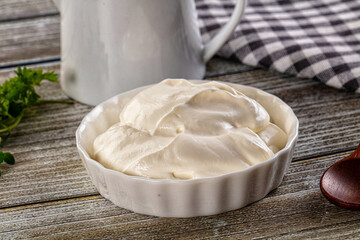 White organic natural cream sour