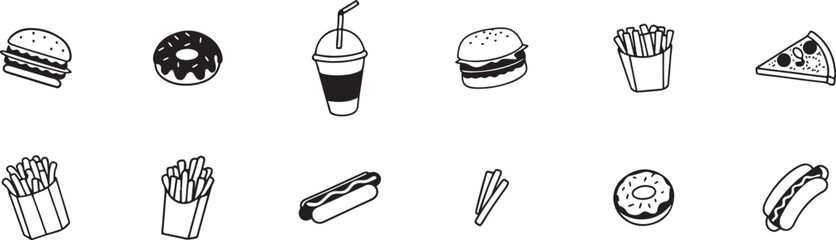 Junk Food Collection for Restaurant Designs.