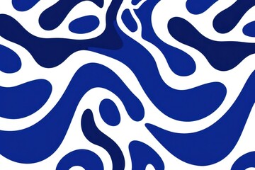 Abstract blue, organic shapes on white background