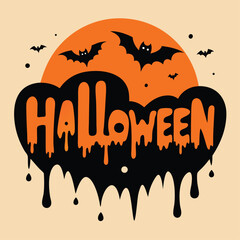 Happy Halloween text banner, vector Premium Vector
