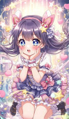 Fototapeta premium cute anime girl wallpaper