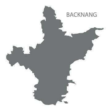 Backnang city map with boroughs grey illustration silhouette shape