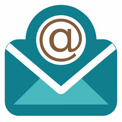 Email Contact Icon Vector | Generative AI & Linocut Silhouette Design