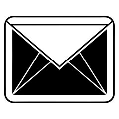 Email Contact Icon Vector | Generative AI & Linocut Silhouette Design