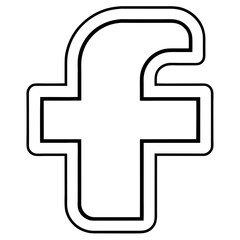 Fototapeta premium Facebook Logo Icon Vector | Generative AI & Linocut Silhouette Design