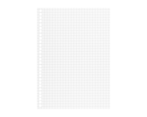 Spiral-bound checkered notebook on a clean white background, ideal for school supplies, study notes, and design project backgrounds.