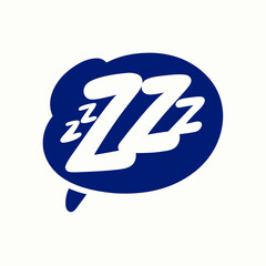 Sleeping Zzz's Cartoon Speech Bubble Illustration