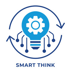 SINGLE ICON SMART THINK, BUSINESS AUTOMATION, ICON BLUE STYLE