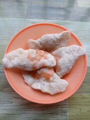 Cireng is an Indonesian food that contains shredded chicken and is slightly spicy, it tastes savory