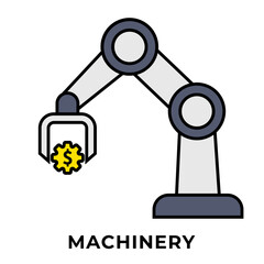 SINGLE ICON MACHINERY, BUSINESS AUTOMATION, ICON LINE COLOR STYLE