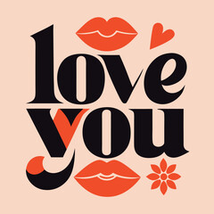 Love-filled vector illustration design featuring a vintage heart symbol icon for Valentine's Day sale typography