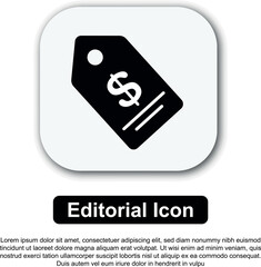 Price Tag Icon Simple, Clean Dollar Sign Label Design