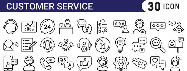 customer service icon set