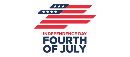 independence day fourth of july banner with american flag stars and stripes for patriotic celebration of usa national holiday