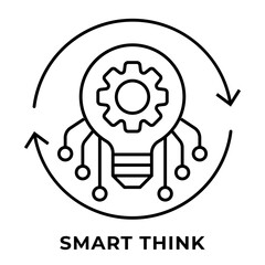 SINGLE ICON SMART THINK, BUSINESS AUTOMATION, ICON LINE STYLE