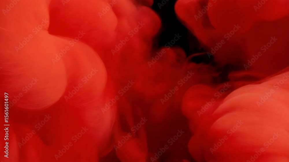 Poster an abstract background featuring red and white ink in water creating a dynamic and colorful smoke ef