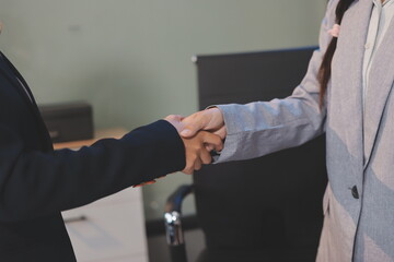 Business handshake for teamwork of business merger and acquisition,successful negotiate,hand...