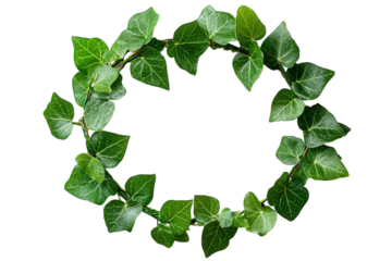 Ivy Leaves Wreath Green Nature Foliage Plant Frame Background Elegant Botanical Circle Decoration