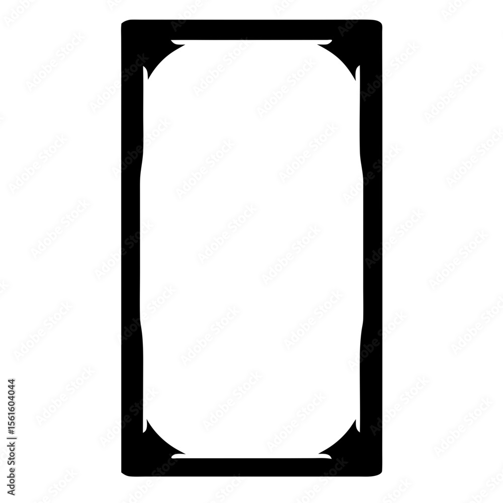 Poster simple minimalist black frame with rounded edges and empty white space