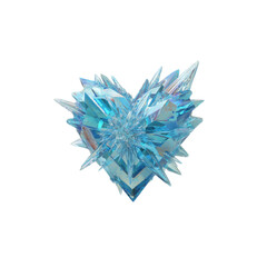 Crystalline Heart Icy Blue Gem in Heart Shape