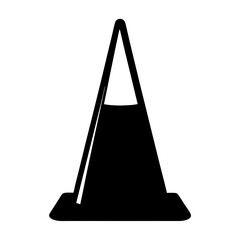 Silhouette of a traffic cone used for safety and construction zones