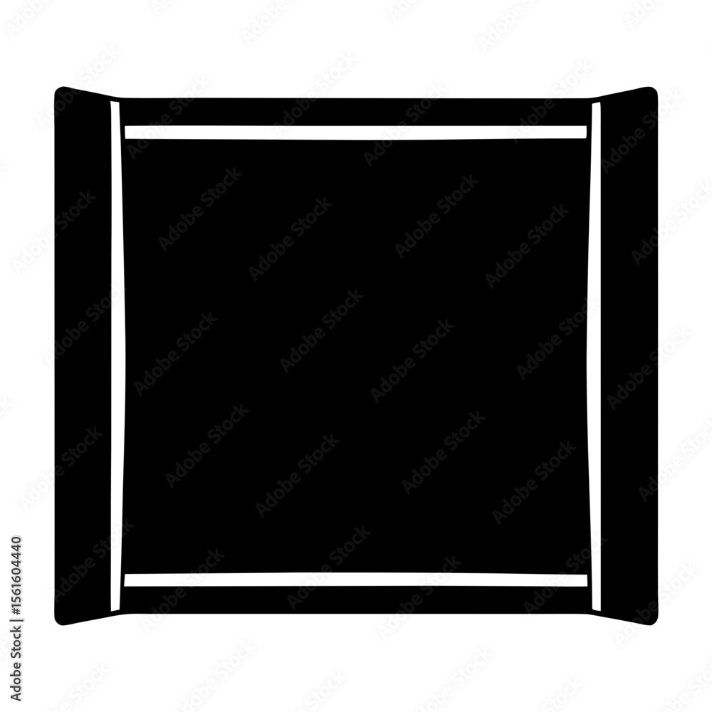 Poster black rectangular surface with white outlines creating a sense of enclosure