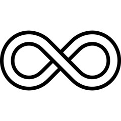 Infinity symbol outline icon vector