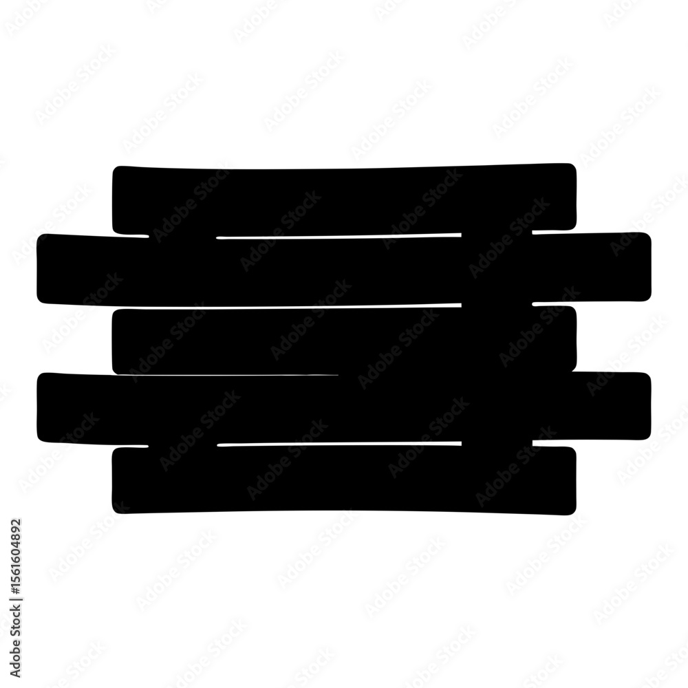 Poster black horizontal bars with uneven spacing creating abstract art composition