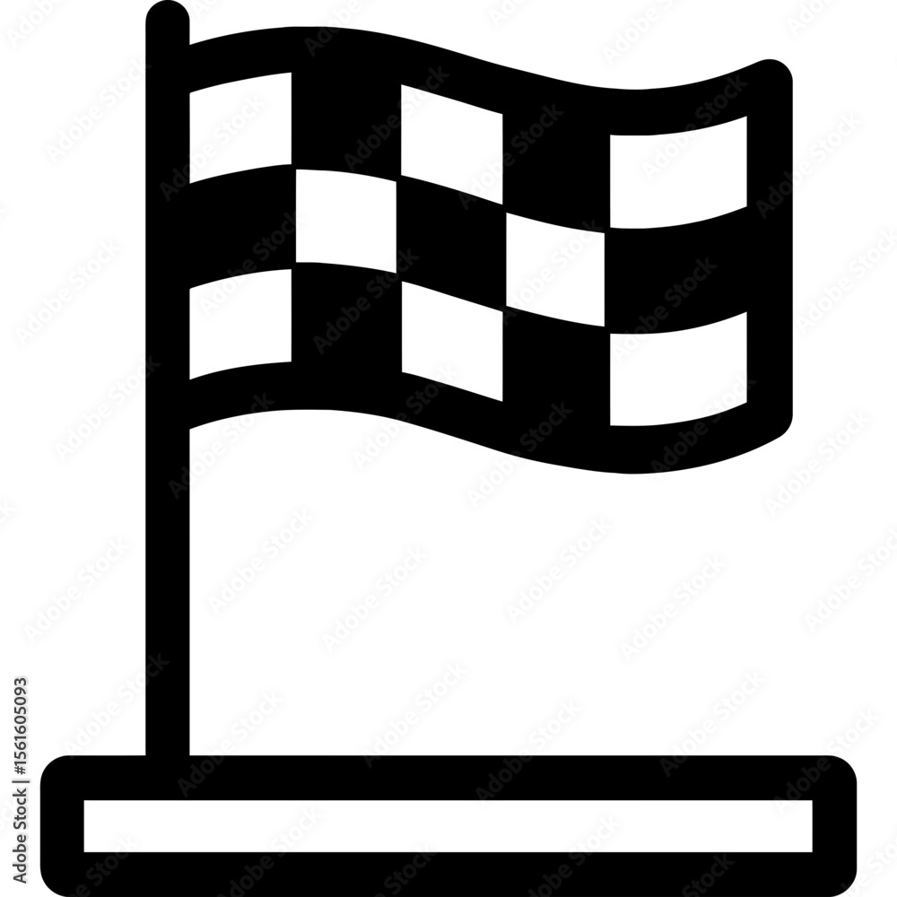 Poster finish line flag end position outline icon vector