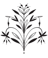 plants flower vintage hand drawing
