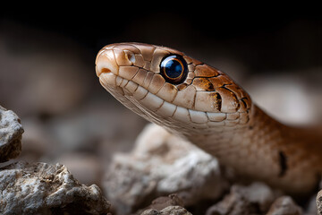 Obraz premium Smooth Snake - Coronella austriaca species of non-venomous brown snake in the family Colubridae. The species is found in northern and central Europe, but also as far east as northern Iran