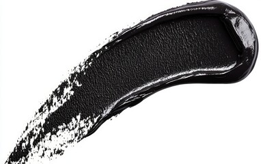Fototapeta premium Black cosmetic product smear on white background