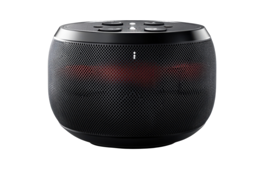 Futuristic Smart Speaker Modern Audio Wireless Tech Black Design AI Assistant Innovative Sound