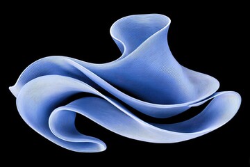 Obraz premium Fluid, sculpted form, light-blue, abstract