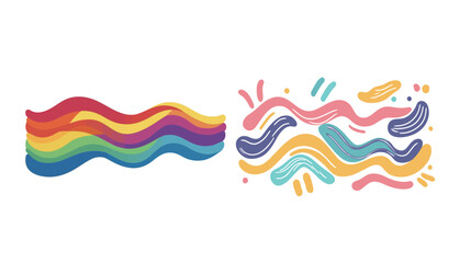 Funky Rainbow Waves Vector Design – Vibrant Colorful Wave Patterns