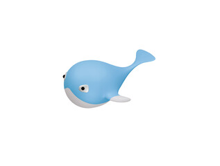 whale icon 3d illustration render