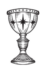 vintage wine glass hand drawing