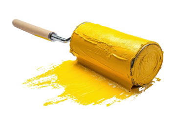 Paint roller brilliance bright yellow paint decorating tool artsy design home improvement vibrant